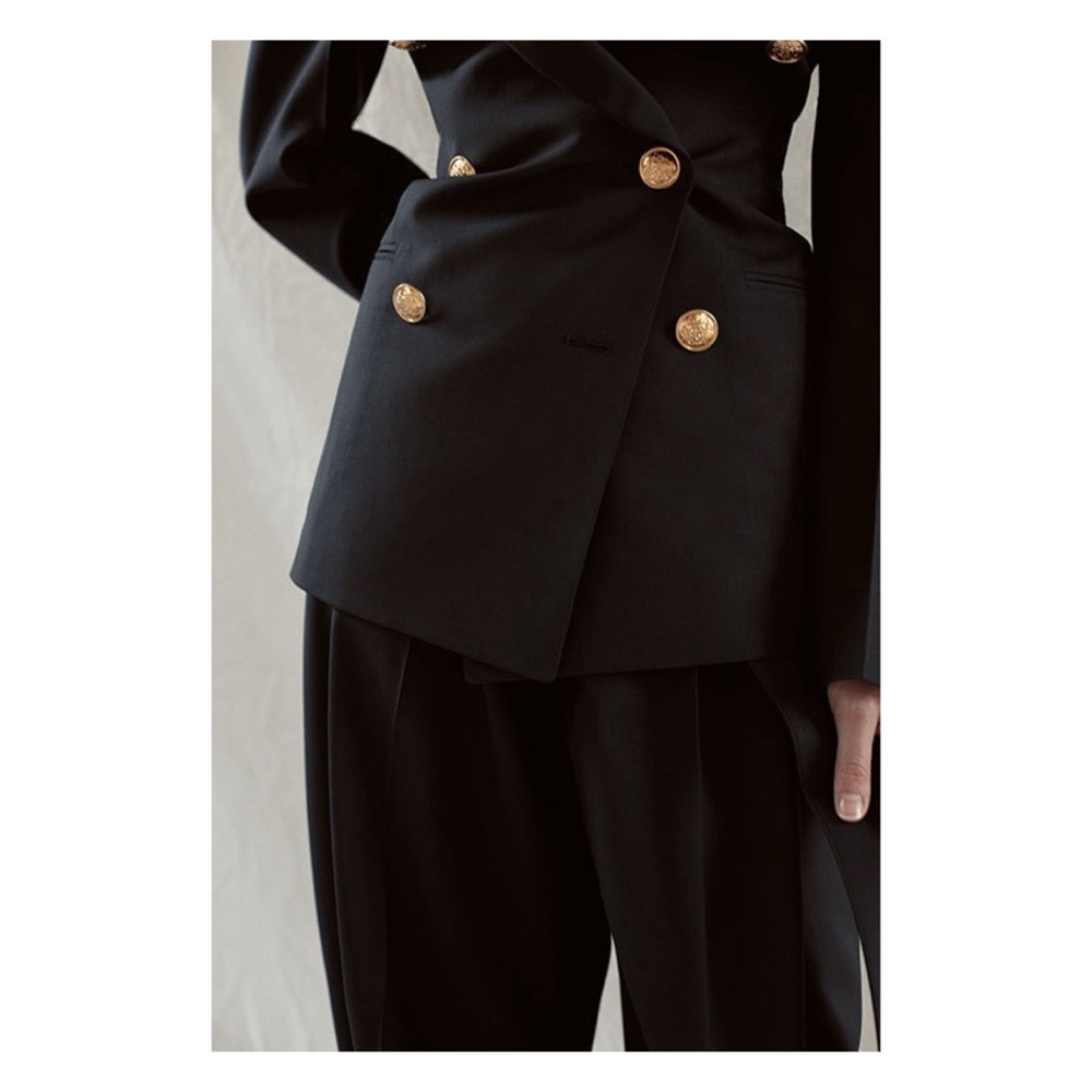 CÉLINE BLACK WOOL & CASHMERE JACKET & PANT SUIT SIZE 38 PHOEBE PHILO - Picture 2 of 16